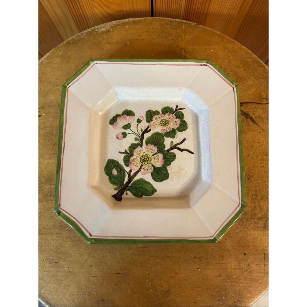 Bassano Italy vintage decorative plate flower hand painted 6.5” (8485)